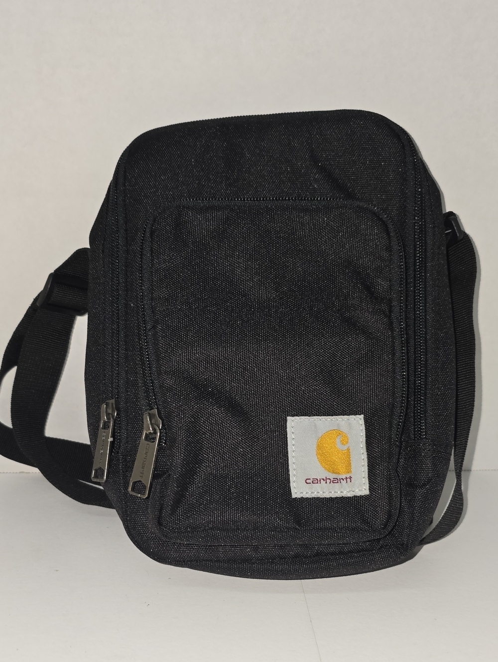 Carhartt Black Compact Messenger Crossbody with Yellow Logo Rain Defender